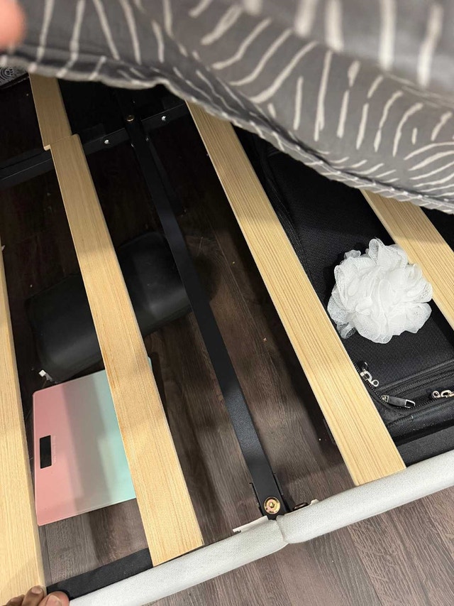 Steel Bed Frame with Wooden Slats (Moving Sale) - photo 5