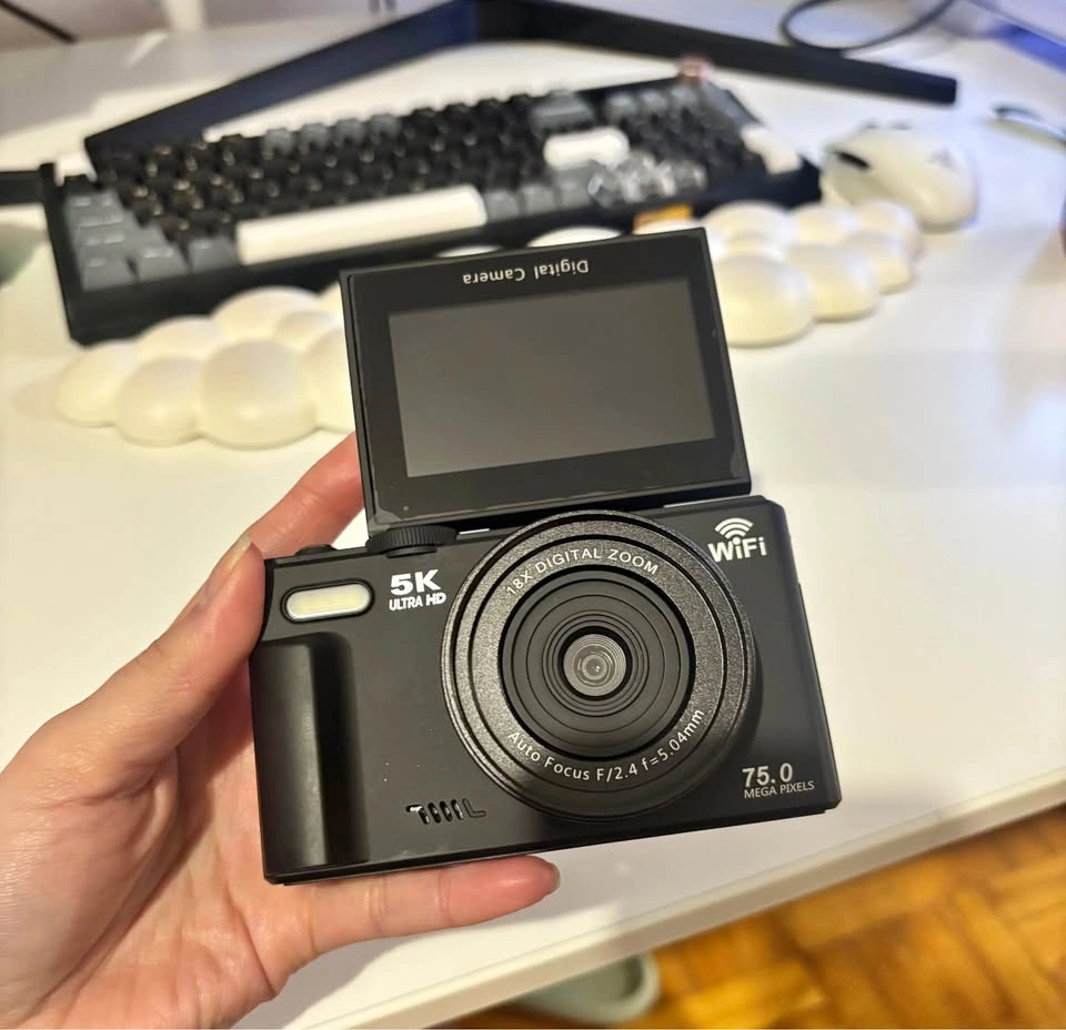 New - Flip Screen Digital Camera 5K 75MP