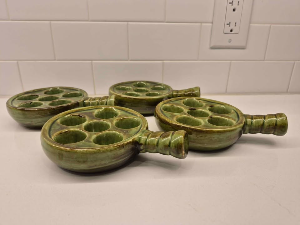 Vintage escargot plate set - photo 2