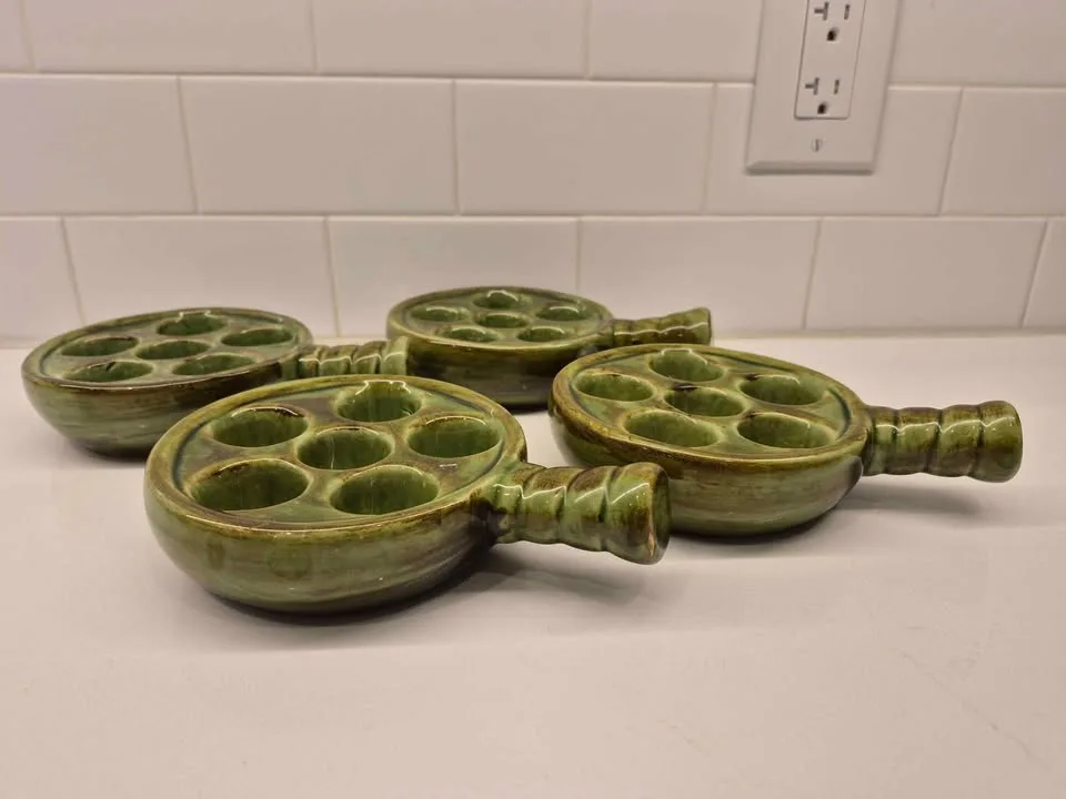 Vintage escargot plate set image indicator(2)