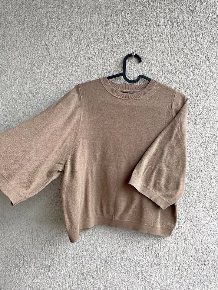 Banana Republic Knit Cotton Sweater T-Shirt Beige, XS-M