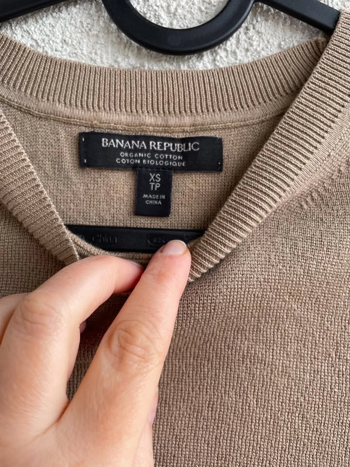 Banana Republic Knit Cotton Sweater T-Shirt Beige, XS-M - photo 2