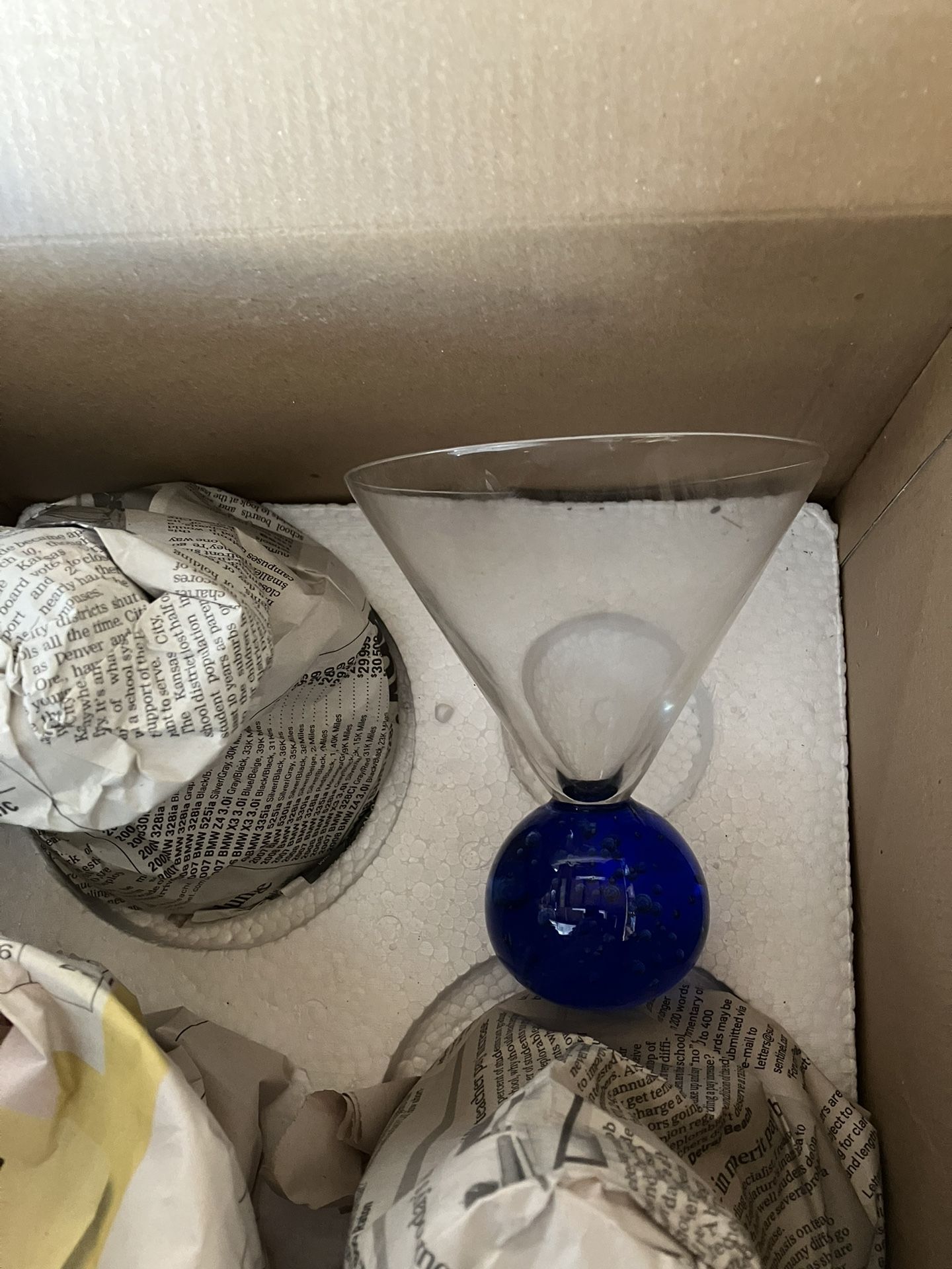 Cobalt Blue Martini Glasses - photo 2
