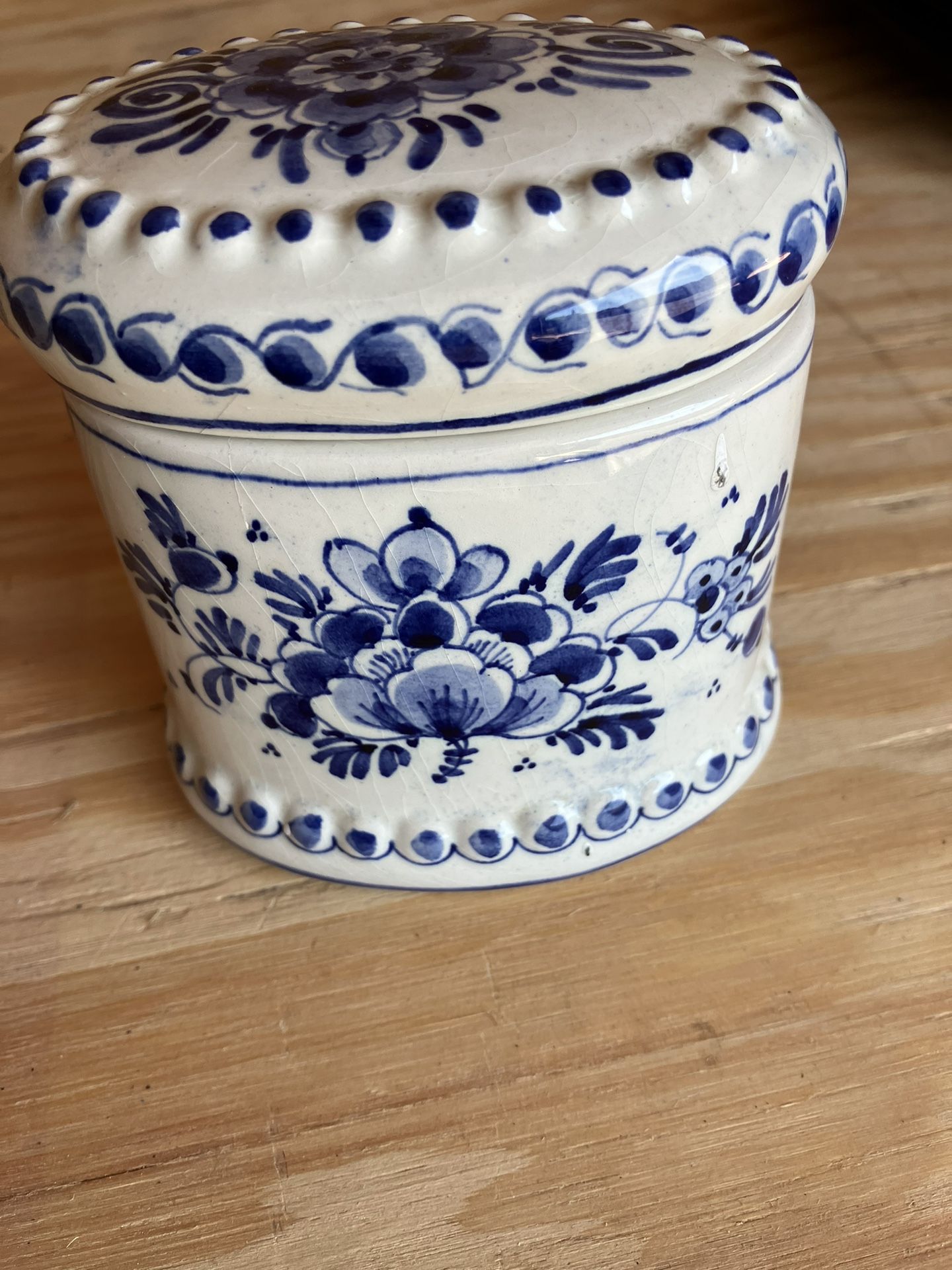 Small Blue Covered Bowl