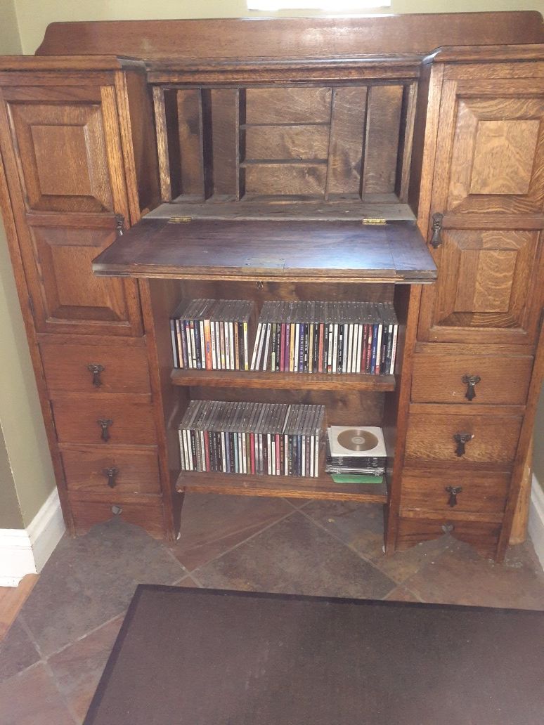 Mission style desk/cabinet