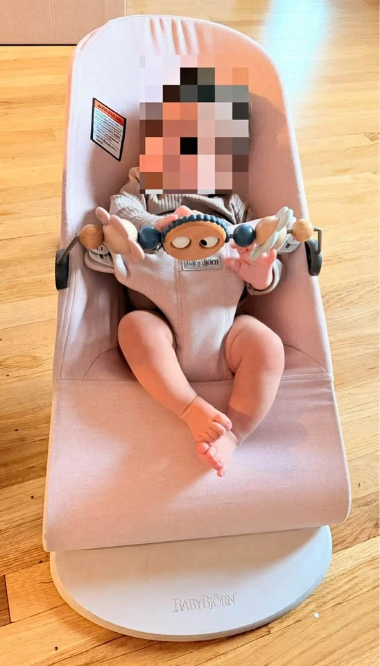 BabyBjörn Bouncer - Pink - Wooden Toy Included