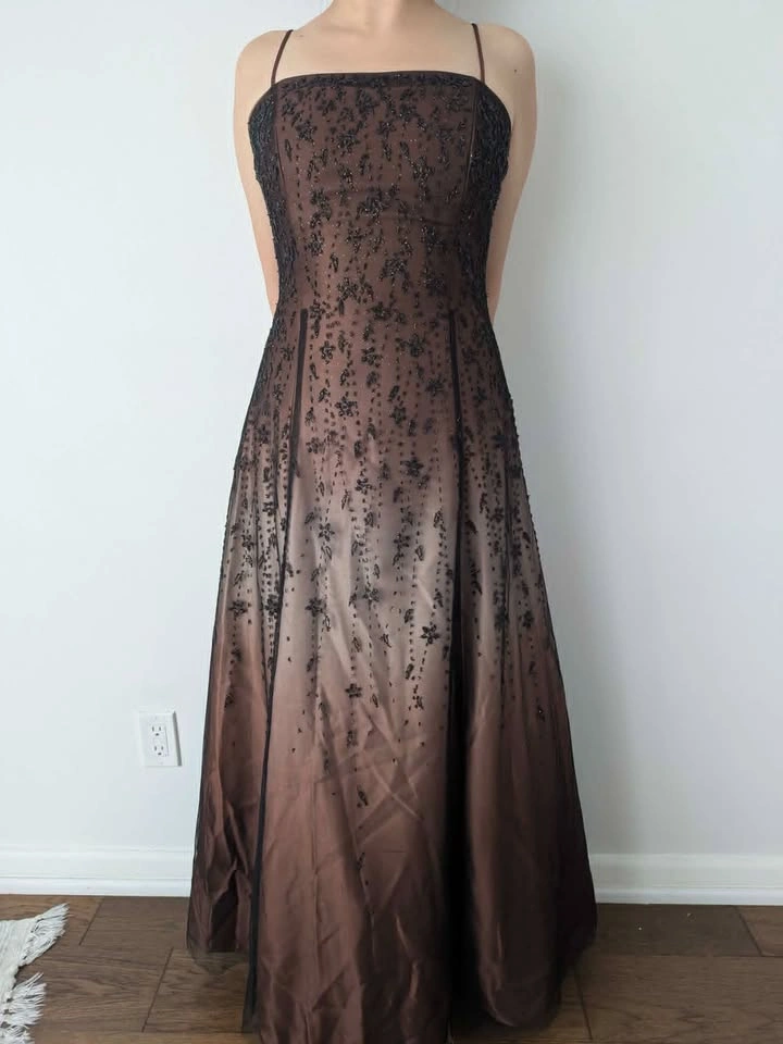 NEW Ombre Brown Evening Gown Dress