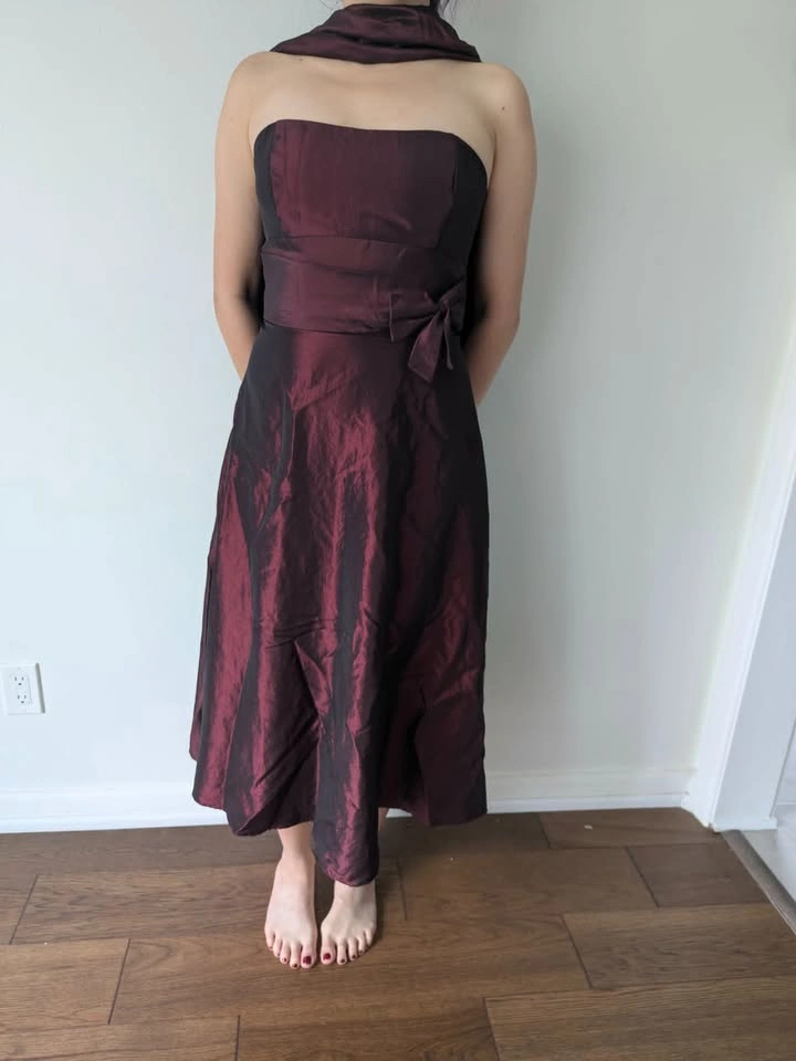 NEW - Red and Black Elegant Taffeta Dress