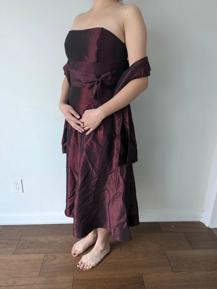 NEW - Red and Black Elegant Taffeta Dress - photo 2