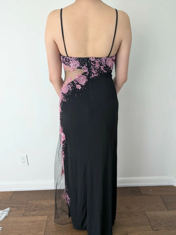 Sexy Peek-a-boo Pink Beaded Dress - photo 2