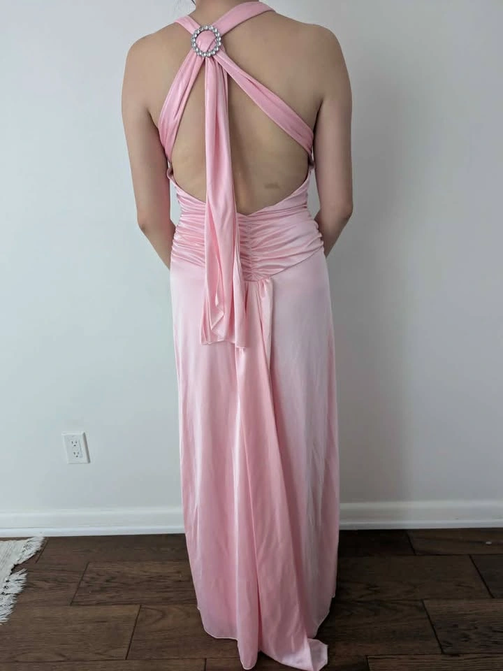 NEW - Pink satin halter dress - photo 2