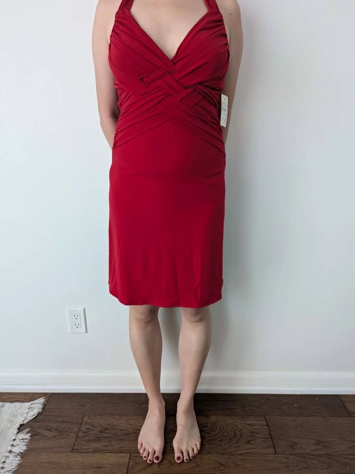 NEW - Comfortable stretchy red knit dress