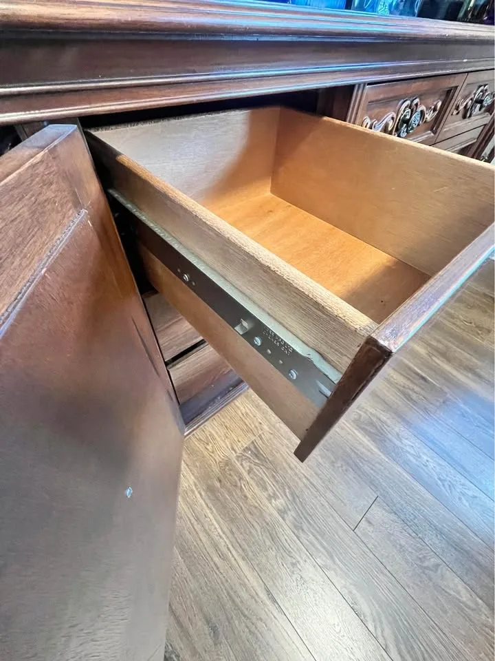Vintage Solid Wood Dresser with Mirror - photo 2
