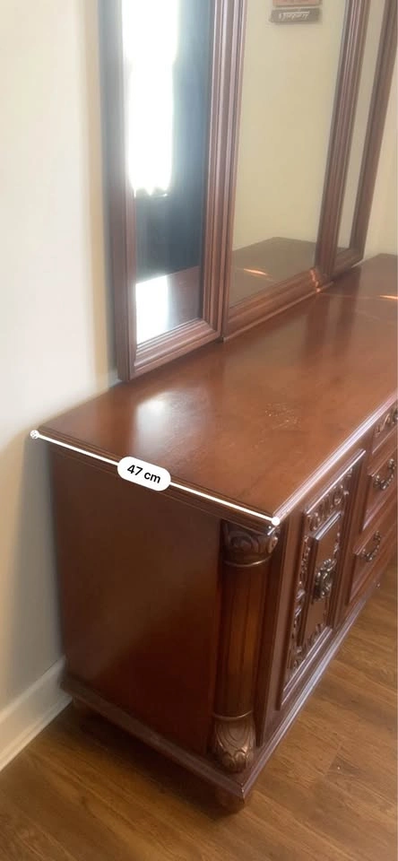 Vintage Solid Wood Dresser with Mirror - photo 5