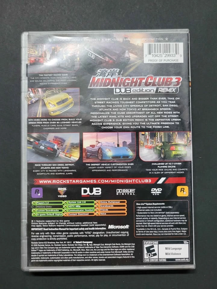 MIDNIGHT CLUB 3 DUB Edition Remix XBOX - photo 2