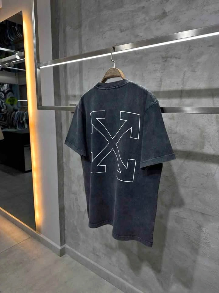 Off W. Washed Black Tshirt All Sizes