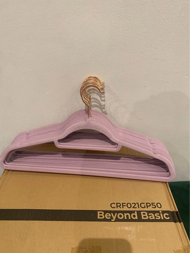 $25 for 50 Grey Purple Adult Sized Velvet Hangers - Brand New