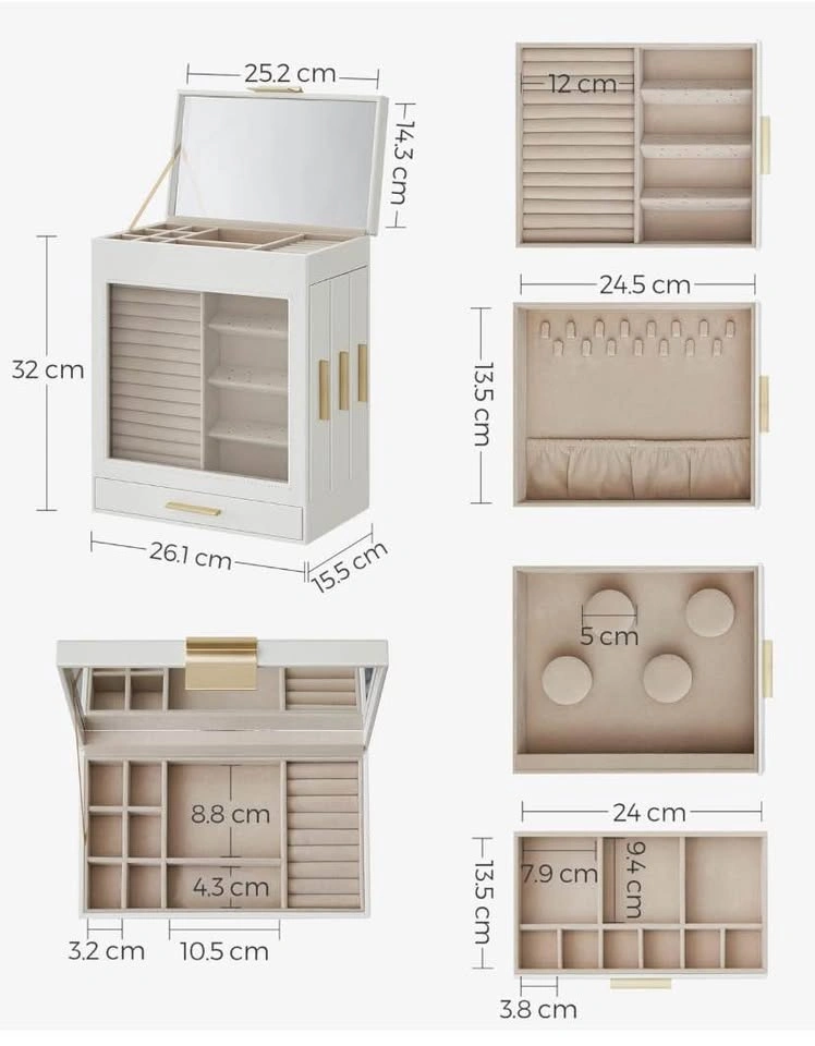 Cream Gold Jewelry Box Organizer Brand New - photo 4