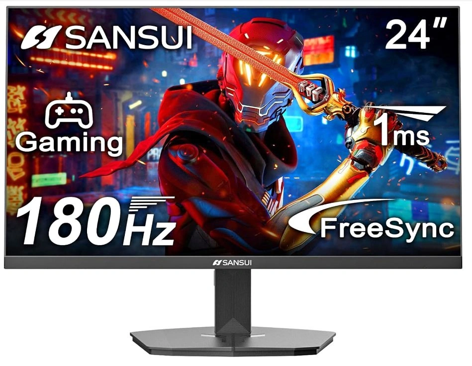 NEW OPEN BOX SANSUI 24" 180Hz GAMING MONITOR - 1ms FHD