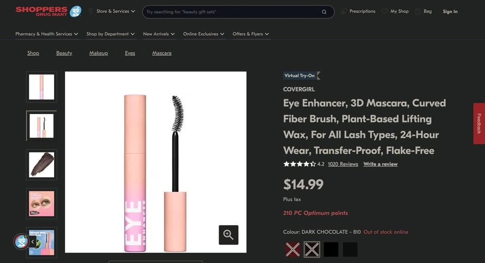 COVERGIRL Eye Enhancer 3D Mascara, 24-Hour Wear, Transfer-Proof - photo 2