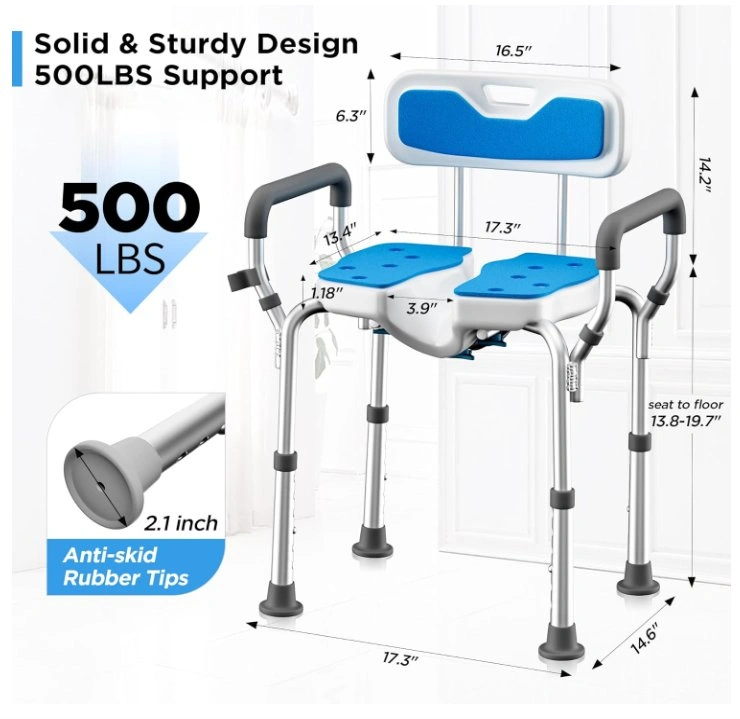 Heavy Duty Shower Chair with Arms & Back - U-Shaped - New (Open - photo 2