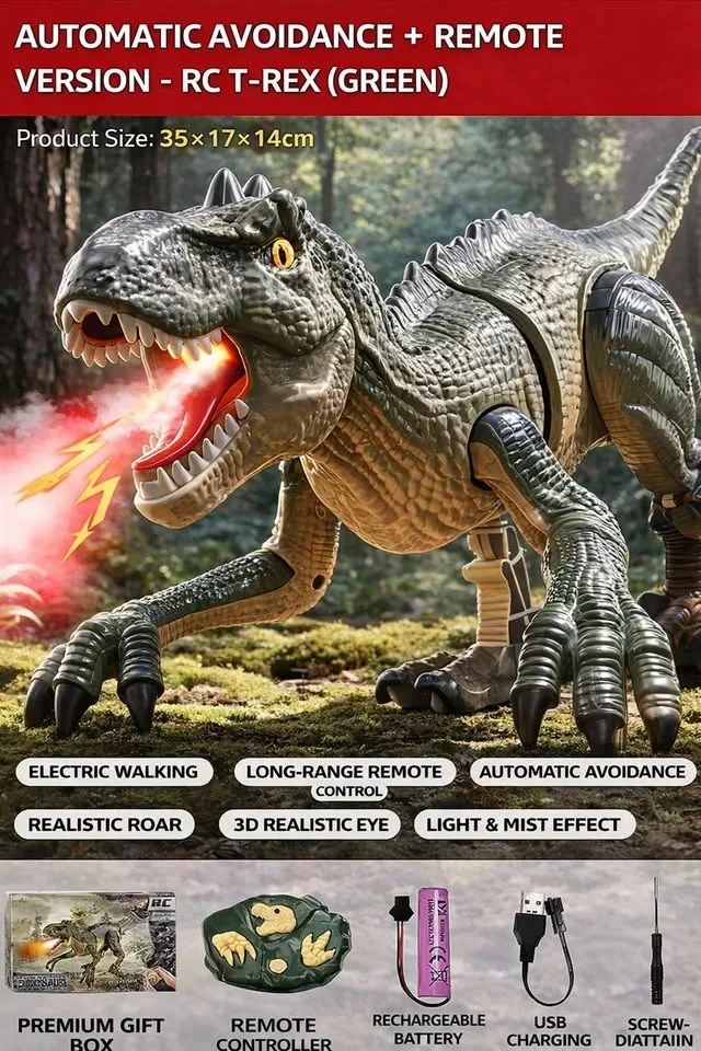 RC T-Rex Dinosaur (Green) - Clearance - photo 5