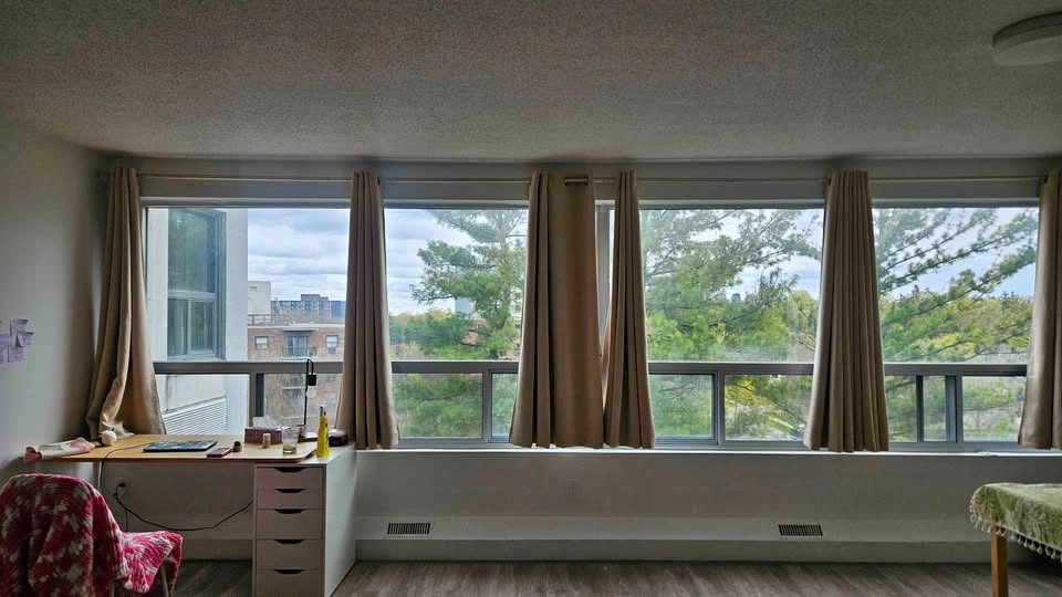 BULK DEAL: 8 Beige Panel Curtains + Golden Curtain Rod with Clea