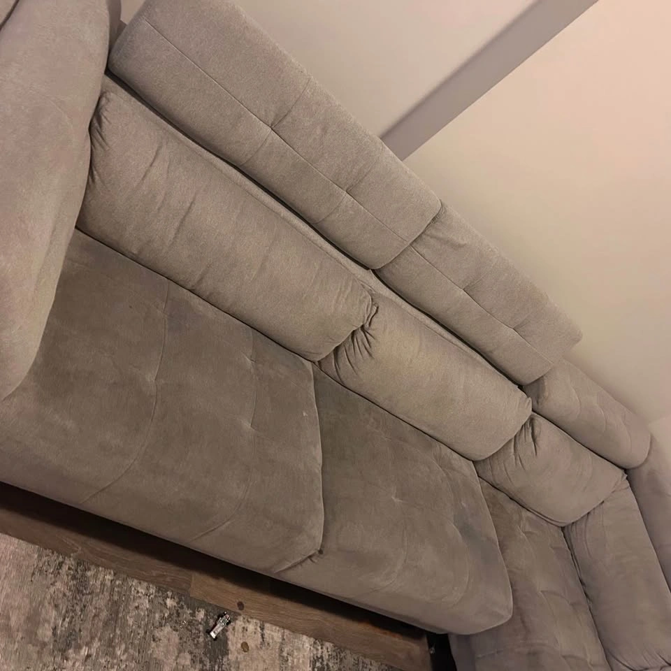 L-Shaped Grey Sofa with Storage & Headrest - photo 2