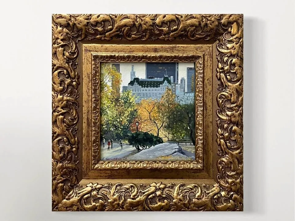 Oil Painting by Fedor Karyakin - Central Park, Plaza Hotel