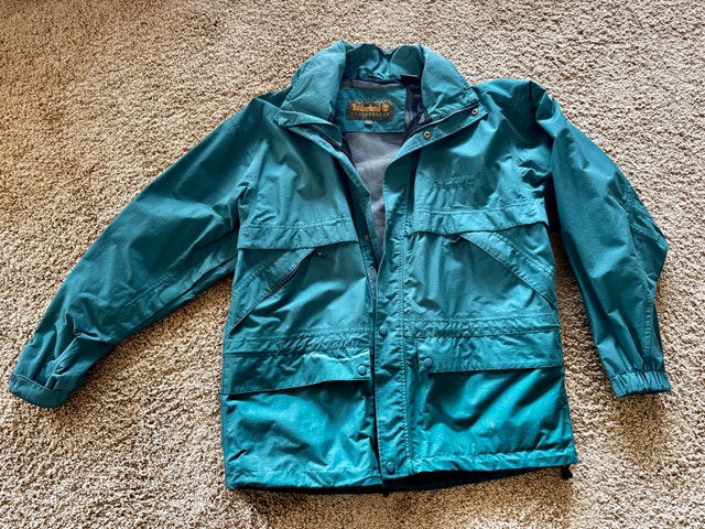 Men’s Timberland Dark Green Rain Jacket Size Large