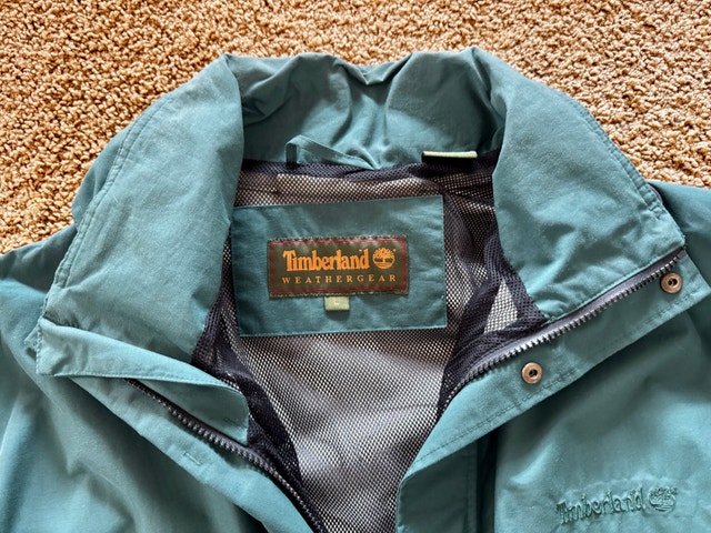 Men’s Timberland Dark Green Rain Jacket Size Large - photo 2