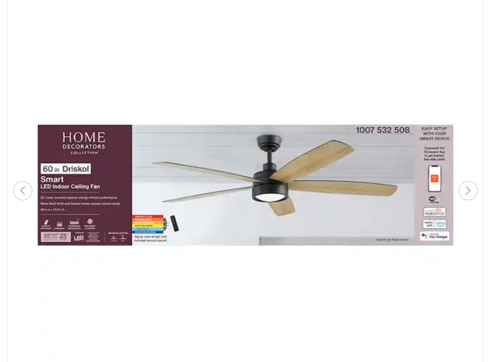 Home Decorators Driskol 60" Smart Ceiling Fan - New - photo 4