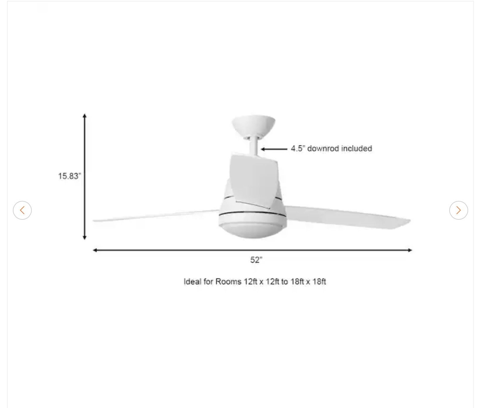 Hampton Bay Caprice 52" LED Ceiling Fan - New - photo 2
