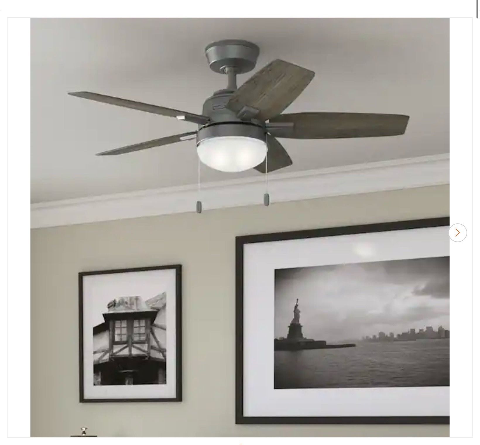 Hunter Antero 44 in. Indoor Matte Silver Ceiling Fan - photo 2