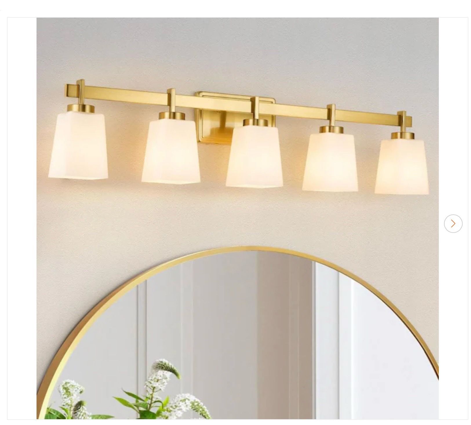 40 in. 5-Light Brushed Gold Bathroom Vanity Light - Ew