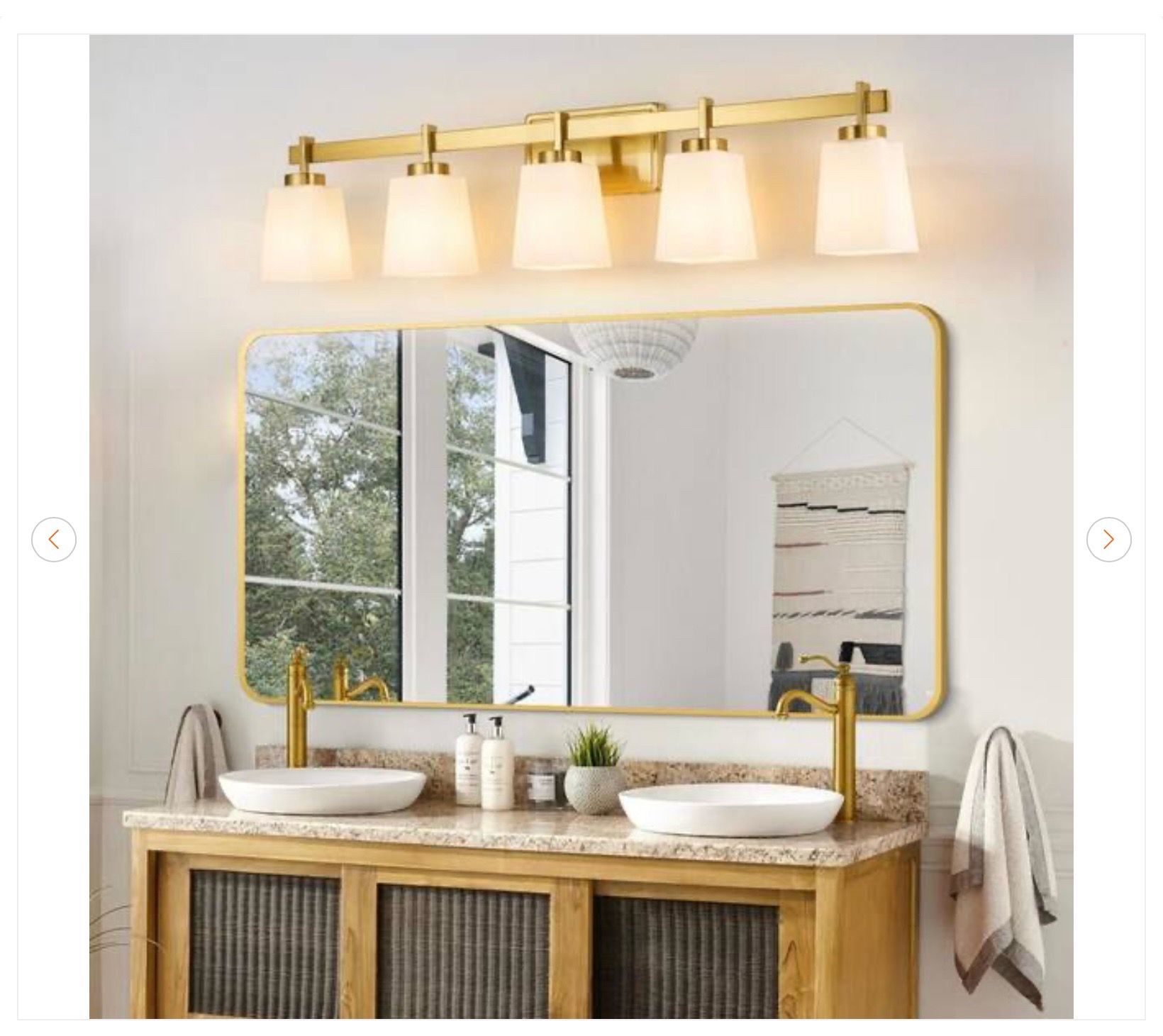 40 in. 5-Light Brushed Gold Bathroom Vanity Light - Ew - photo 5