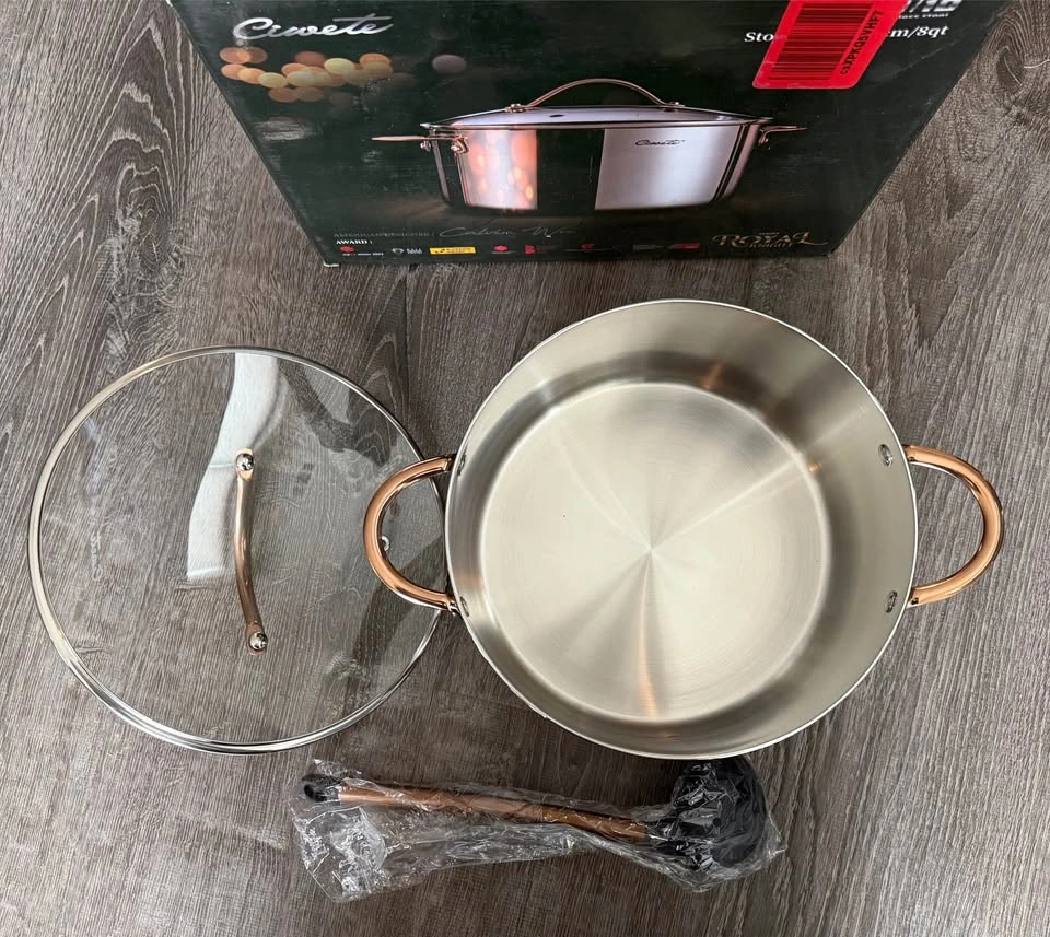 New 8 Quart Stock Pot, 3 Ply Stainless Steel - photo 2