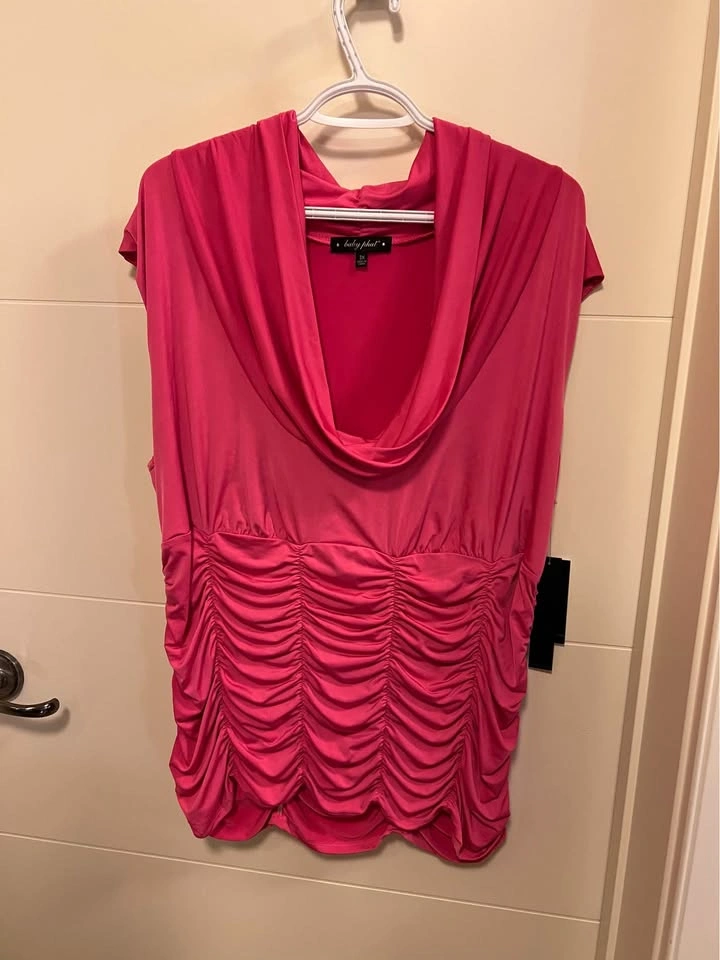 Baby Phat Hot Pink Cowl Neck Top Size 3X - photo 2