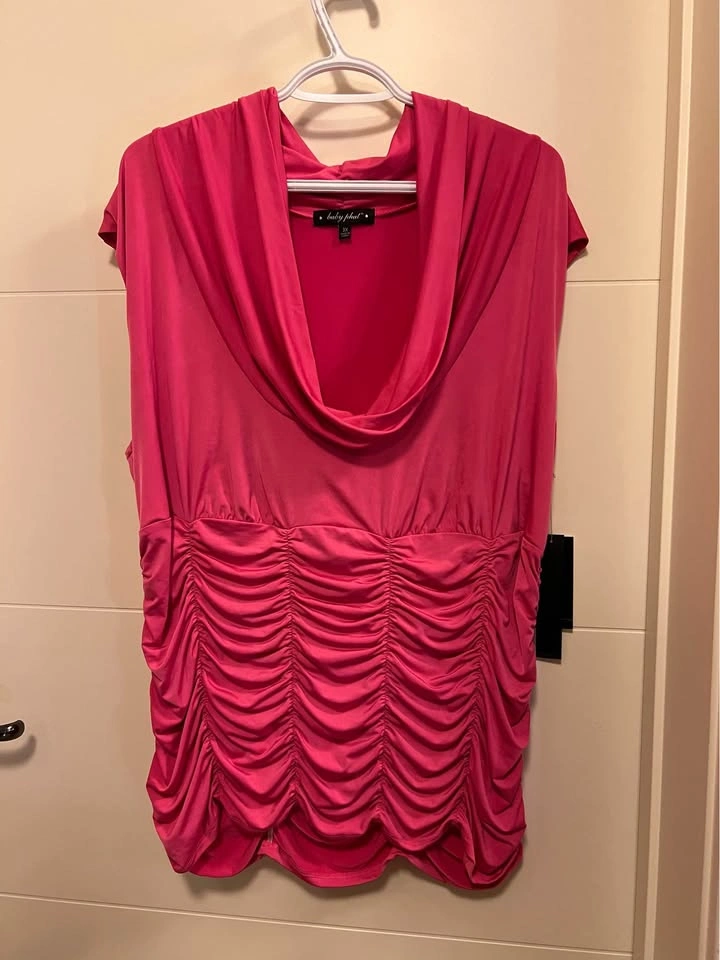 Baby Phat Hot Pink Cowl Neck Top Size 3X - photo 3