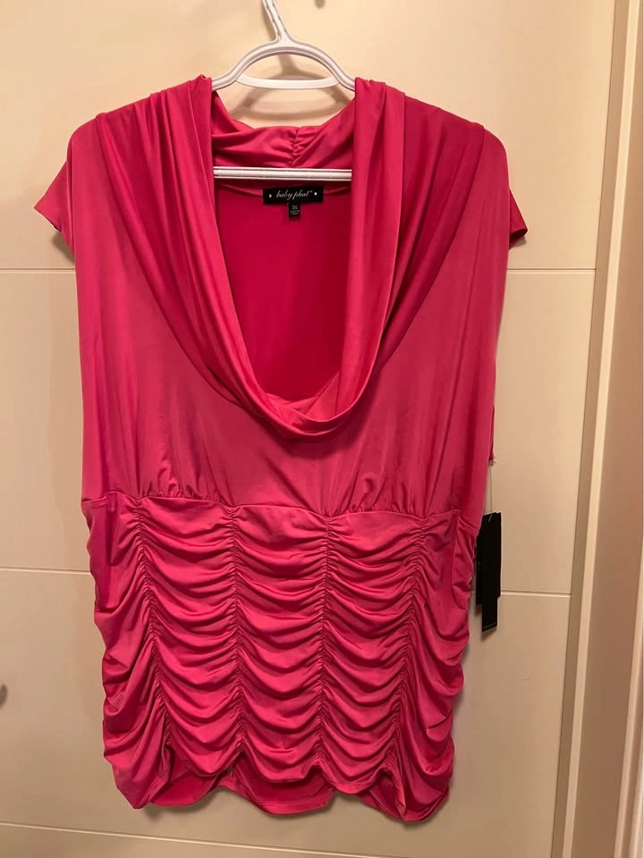 Baby Phat Hot Pink Cowl Neck Top Size 3X - photo 4