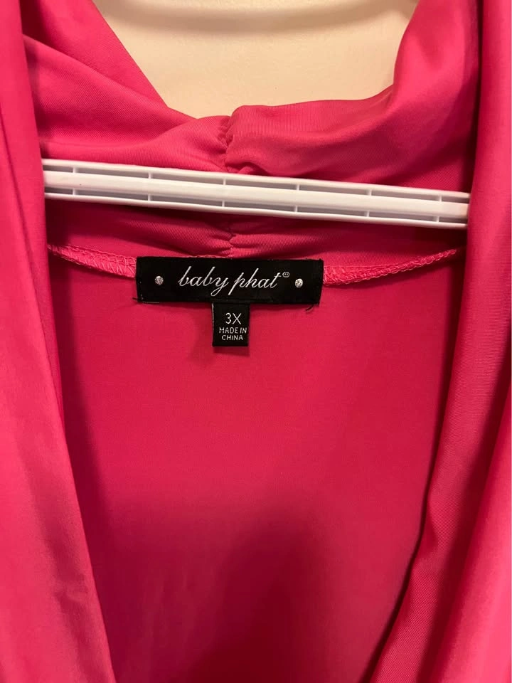 Baby Phat Hot Pink Cowl Neck Top Size 3X - photo 5