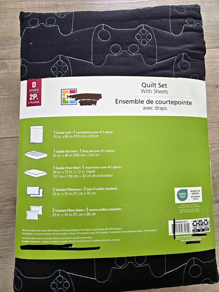 7 Piece Double Quilt Set with Sheets