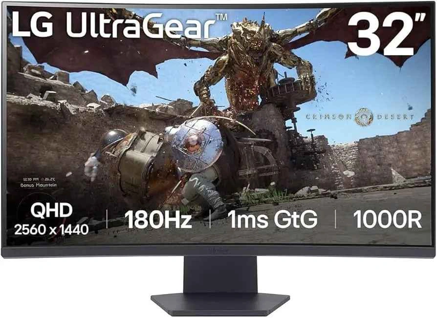 32 Inch LG UltraGear QHD 1440P 180Hz Gaming Monitor