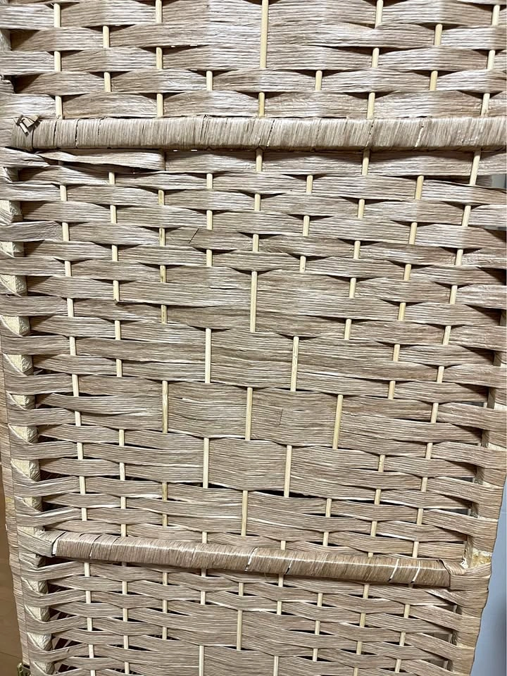 Woven 3-Panel Folding Room Divider
