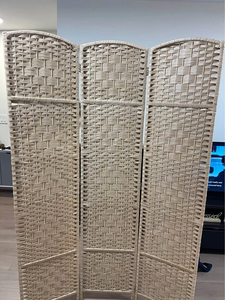 Woven 3-Panel Folding Room Divider - photo 2