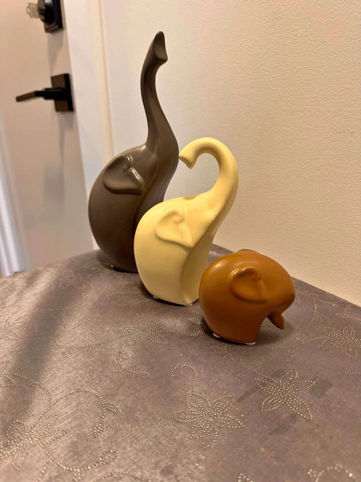 Ceramic Elephant Decor Set (Set of 3)