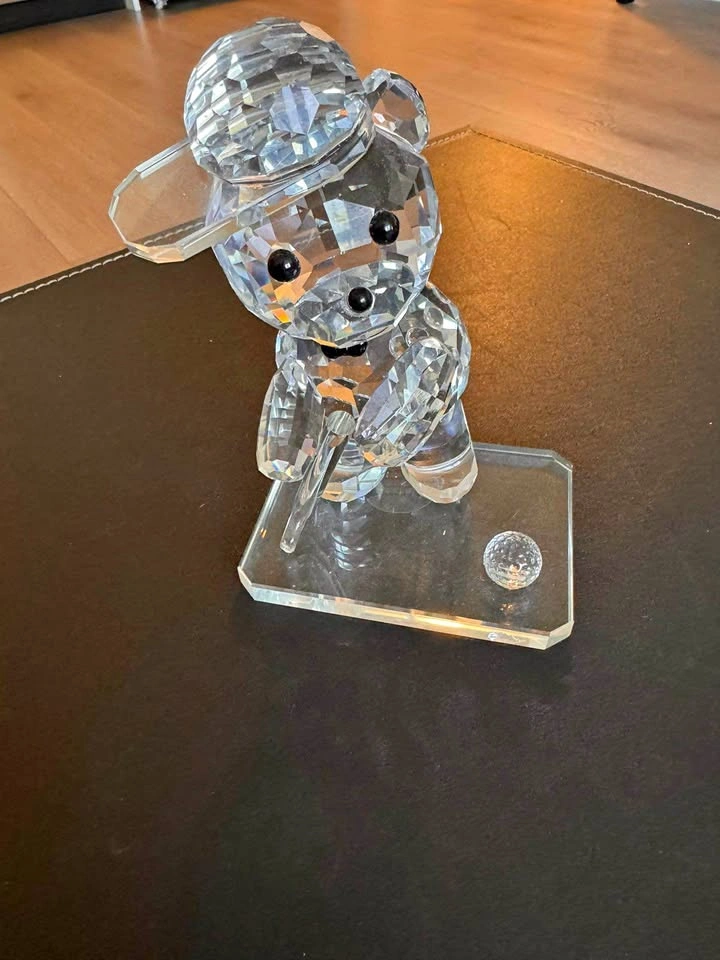 Crystal Teddy Bear Figurine & Light-Up Star