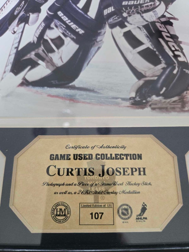 Curtis Joseph Framed Toronto Maple Leafs Game Used Stick & Gold - photo 3
