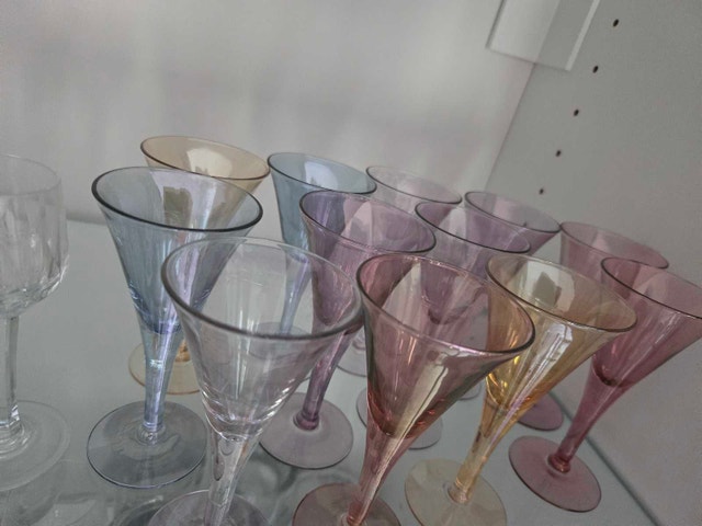 Set of 12 Vintage Multicolored Cone Glasses - photo 2