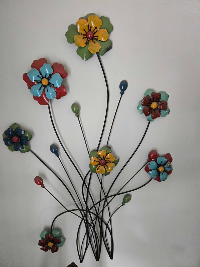 Colorful Metal Flower Wall Art